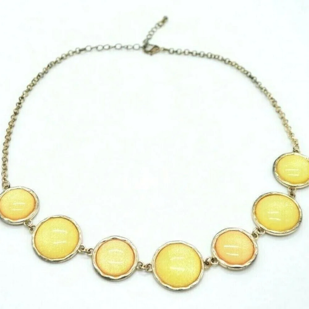 Yellow Sparkle Acrylic Cabochon Circle Geometric